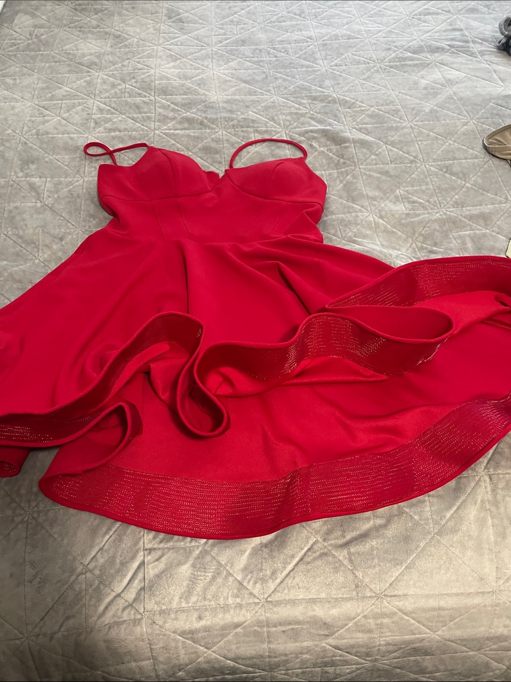 B Darlin Red Spaghetti-Strap Fit & Flare Dress
